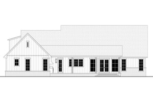 H8379-A Transitional House, 3 Bedrooms, 3.5 Bathrooms | Hawkridge House Plan Rear CAD