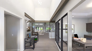 W7606-A Modern Ranch House Entry, 2 Bedrooms, 2.5 Bathrooms | USA-2725-MOD 