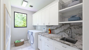 W7606-A Modern Ranch House Laundry, 2 Bedrooms, 2.5 Bathrooms | USA-2725-MOD 