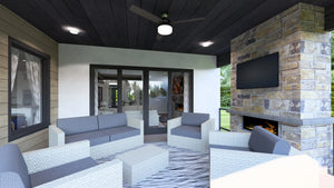 W7606-A Modern Ranch House Covered Deck, 2 Bedrooms, 2.5 Bathrooms | USA-2725-MOD 