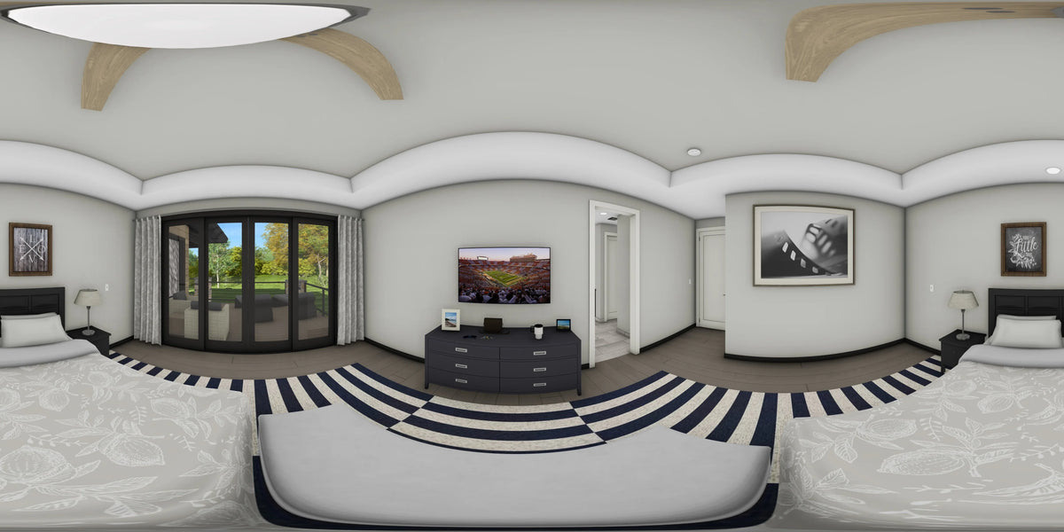 W7606-A Modern Ranch House Panorama 2, 2 Bedrooms, 2.5 Bathrooms | USA-2725-MOD 