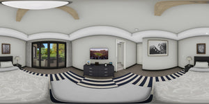 W7606-A Modern Ranch House Panorama 2, 2 Bedrooms, 2.5 Bathrooms | USA-2725-MOD 