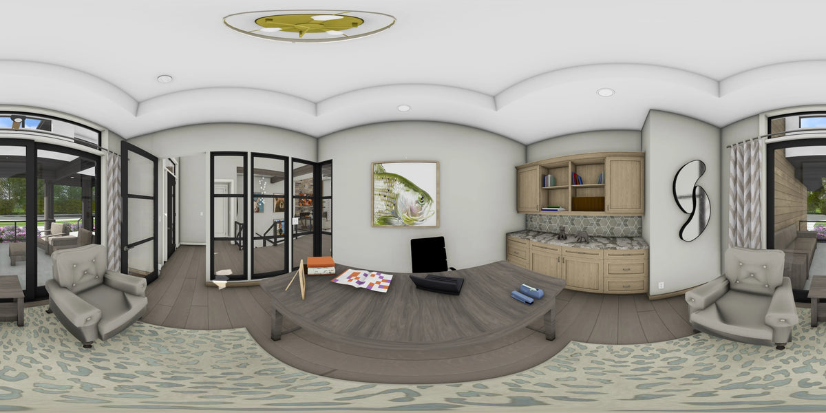 W7606-A Modern Ranch House Panorama 5, 2 Bedrooms, 2.5 Bathrooms | USA-2725-MOD 