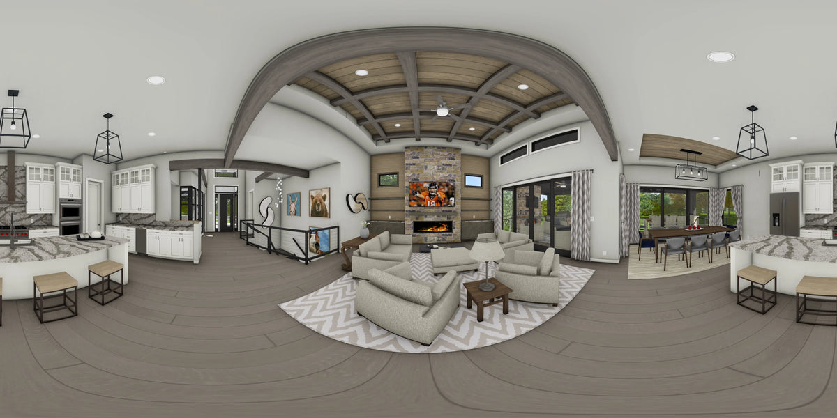 W7606-A Modern Ranch House Panorama 8, 2 Bedrooms, 2.5 Bathrooms | USA-2725-MOD 
