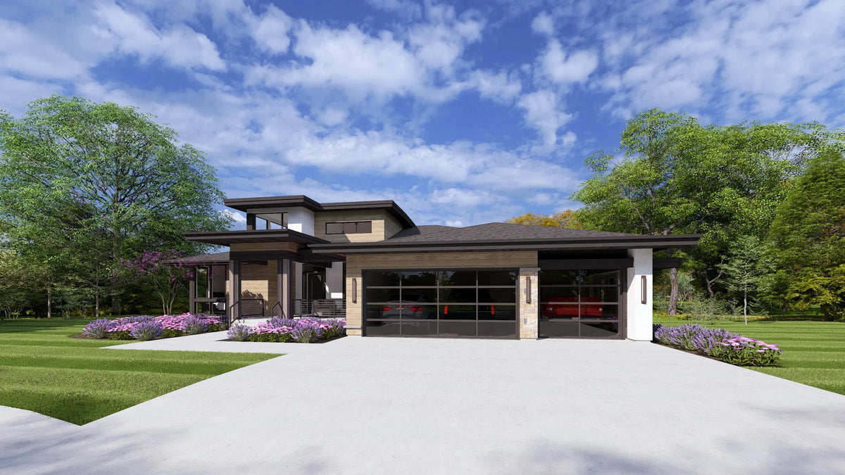 W7606-A Modern Ranch House, 2 Bedrooms, 2.5 Bathrooms | USA-2725-MOD Exterior-10