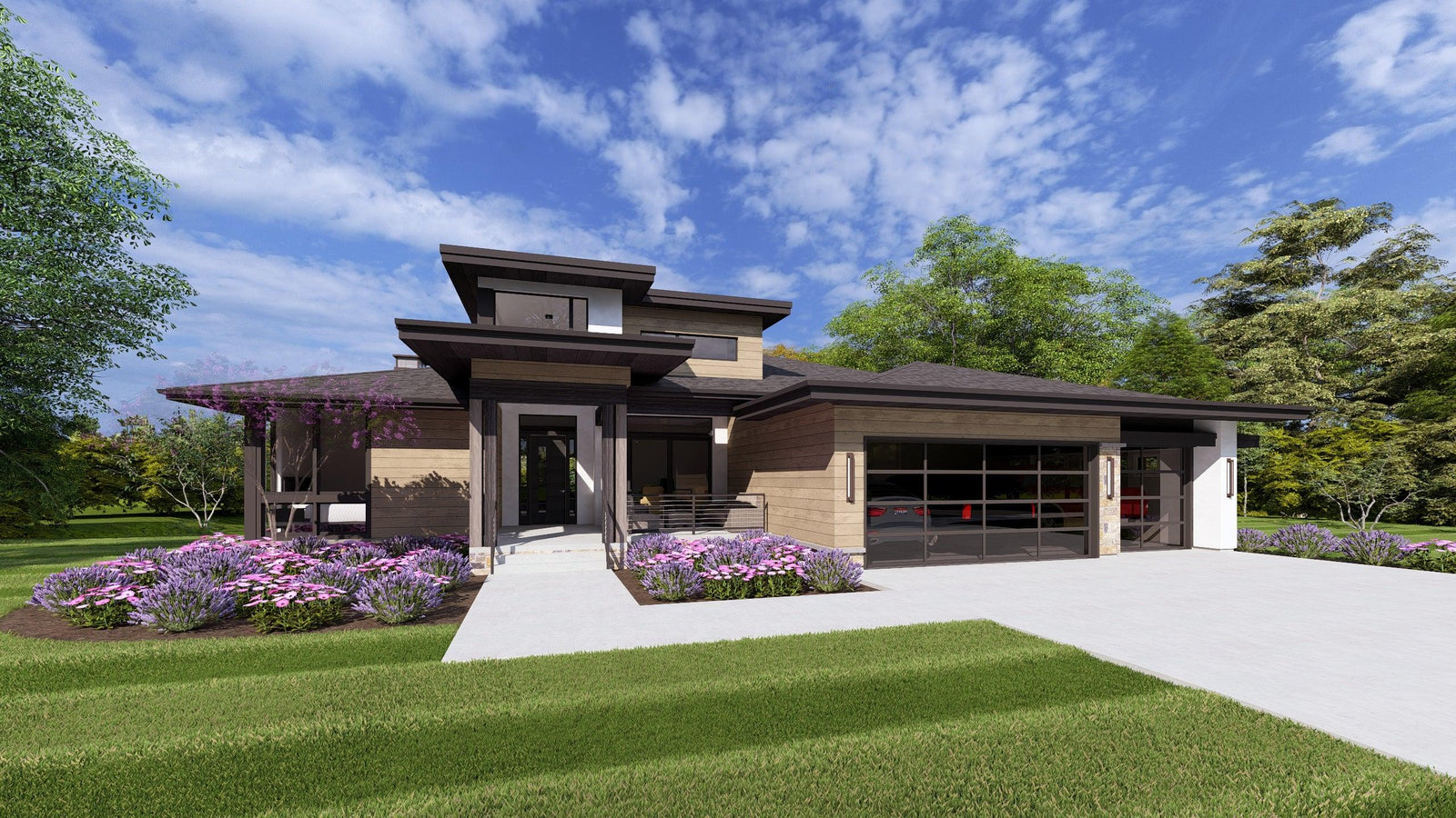 W7606-A Modern Ranch House, 2 Bedrooms, 2.5 Bathrooms | USA-2725-MOD Exterior