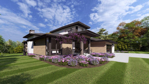 W7606-A Modern Ranch House, 2 Bedrooms, 2.5 Bathrooms | USA-2725-MOD Exterior-2
