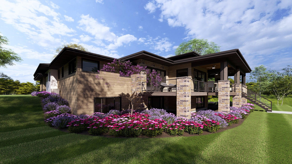 W7606-A Modern Ranch House, 2 Bedrooms, 2.5 Bathrooms | USA-2725-MOD Exterior-6