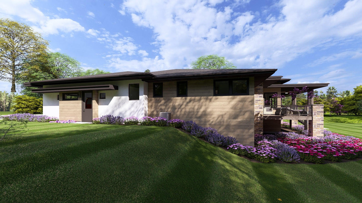 W7606-A Modern Ranch House, 2 Bedrooms, 2.5 Bathrooms | USA-2725-MOD Exterior-7