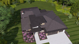 W7606-A Modern Ranch House, 2 Bedrooms, 2.5 Bathrooms | USA-2725-MOD Exterior-9