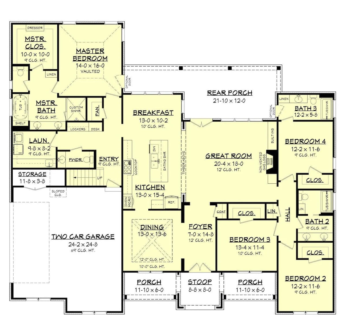 Canyon Lane House Plan - Archival Designs House Plans, floor plan