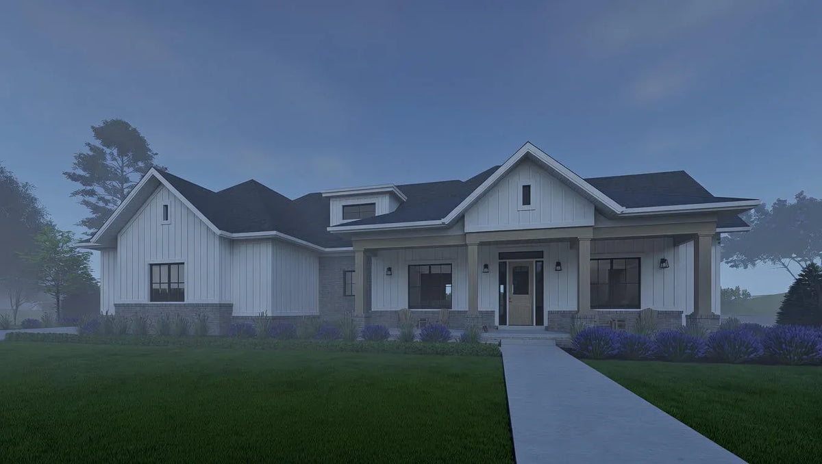 W7595-A Farmhouse House, 2-4 Bedrooms, 2.5-4.5 Bathrooms | USA-2769-FH Exterior-12