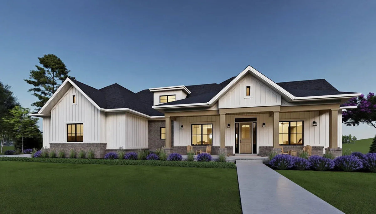 W7595-A Farmhouse House, 2-4 Bedrooms, 2.5-4.5 Bathrooms | USA-2769-FH Exterior-14