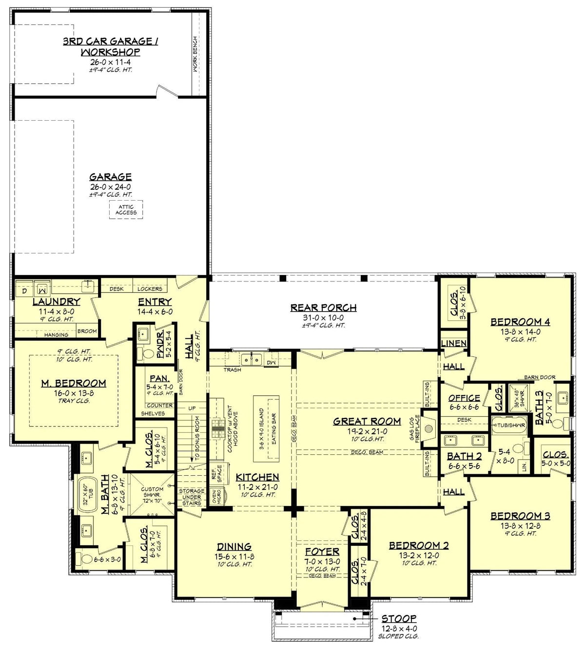 Owen Hill House Plan - Archival Designs House Plans, floor plan