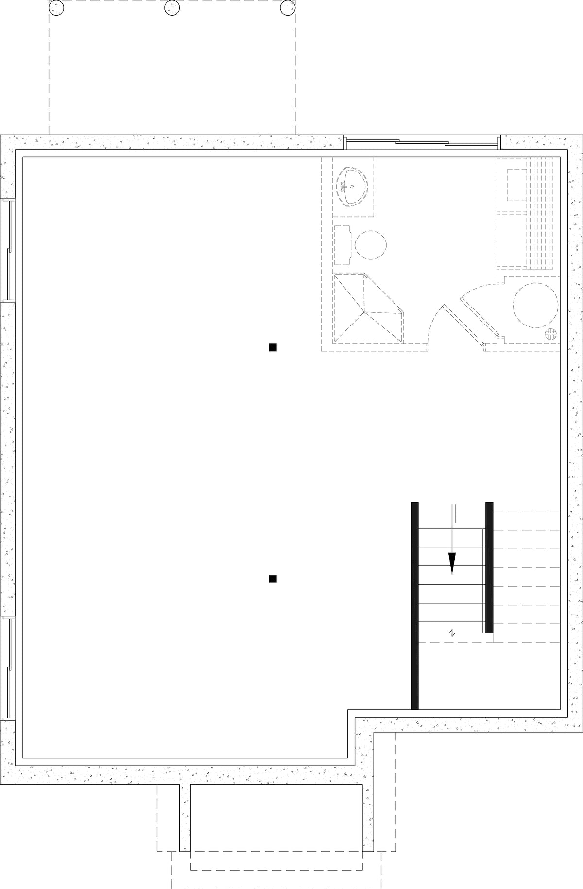 T8028-A English Cottage House Basement Floor Plan, 3 Bedrooms, 1.5 Bathrooms | Fairhaven 2781 