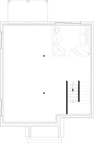 T8028-A English Cottage House Basement Floor Plan, 3 Bedrooms, 1.5 Bathrooms | Fairhaven 2781 