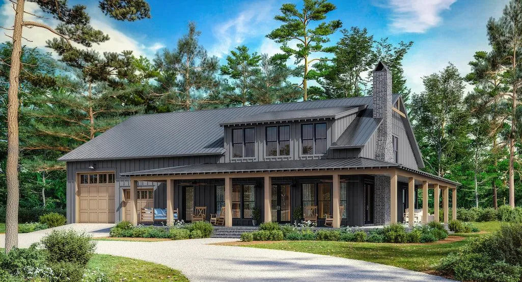 4 bedroom barndominium house plan black barndo