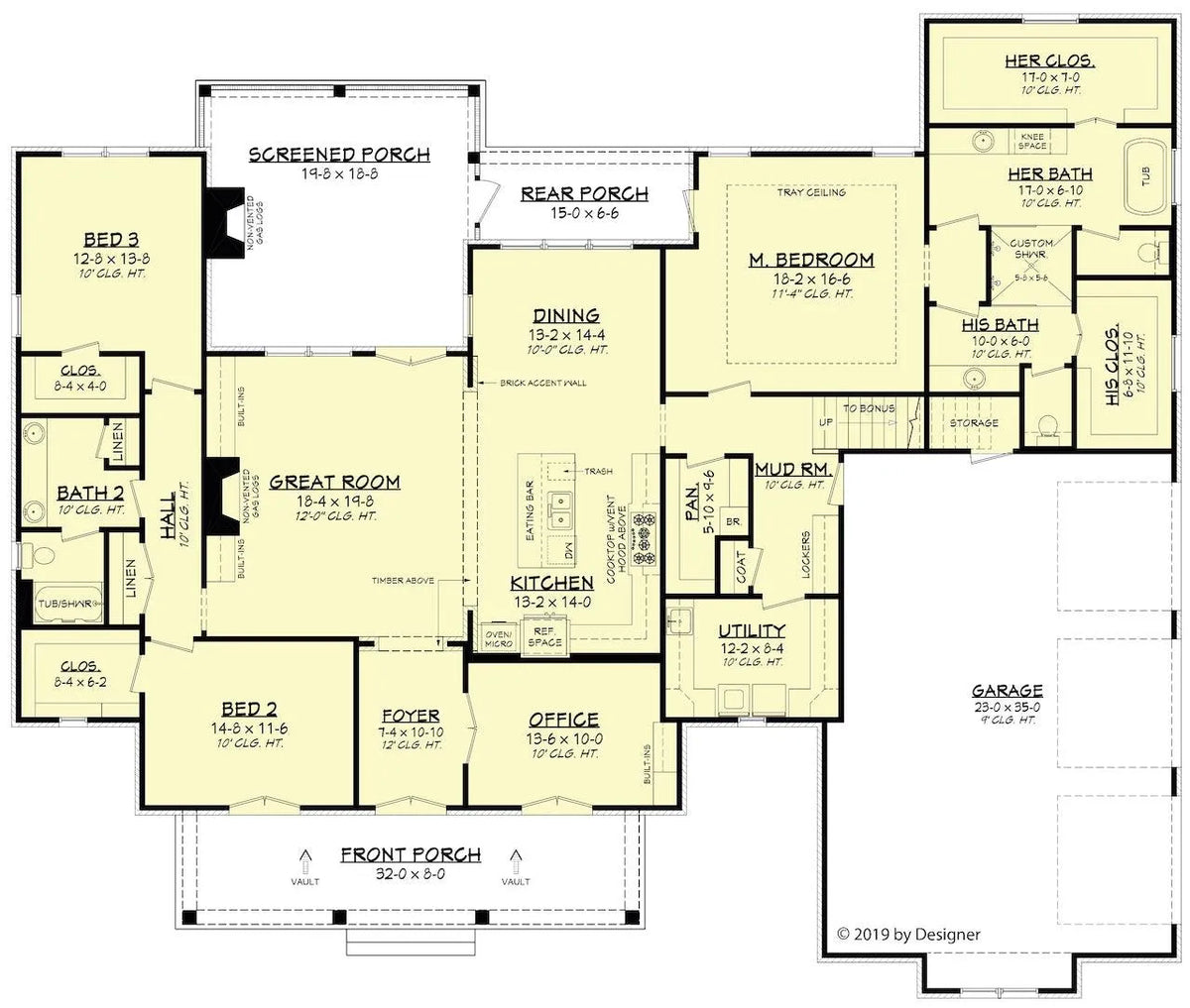 Danville House Plan - Archival Designs House Plans, floor plan