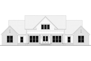 H7783-A Transitional House Front CAD, 4 Bedrooms, 3.5 Bathrooms | Magnolia Ridge House Plan 