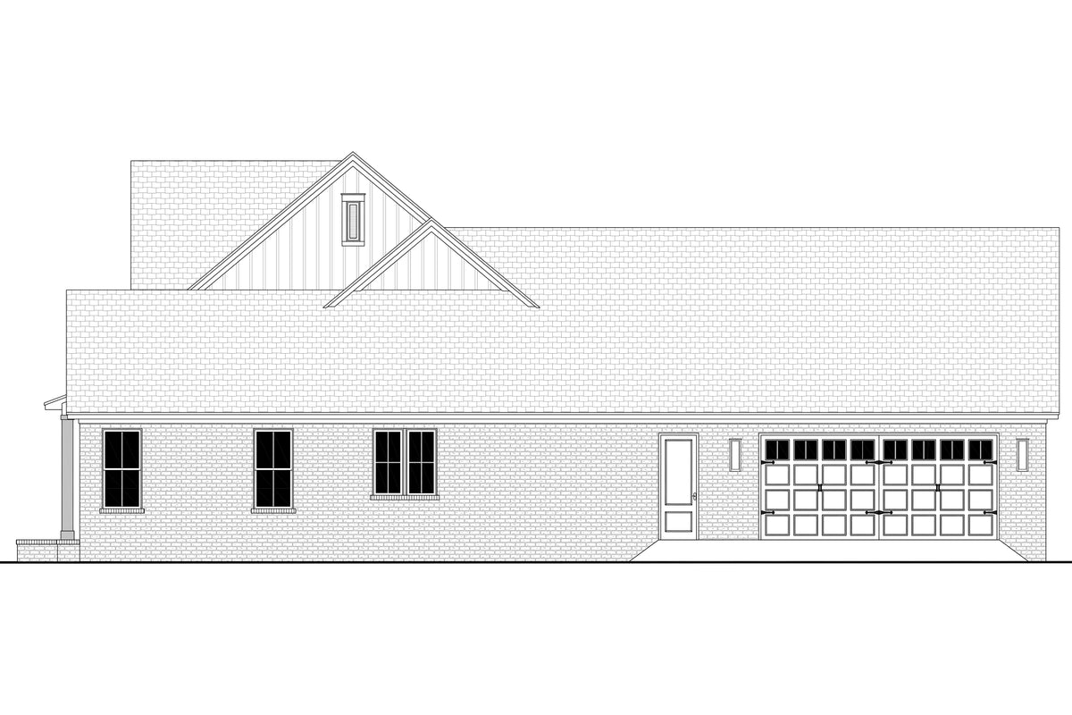 H7783-A Transitional House Right CAD, 4 Bedrooms, 3.5 Bathrooms | Magnolia Ridge House Plan 