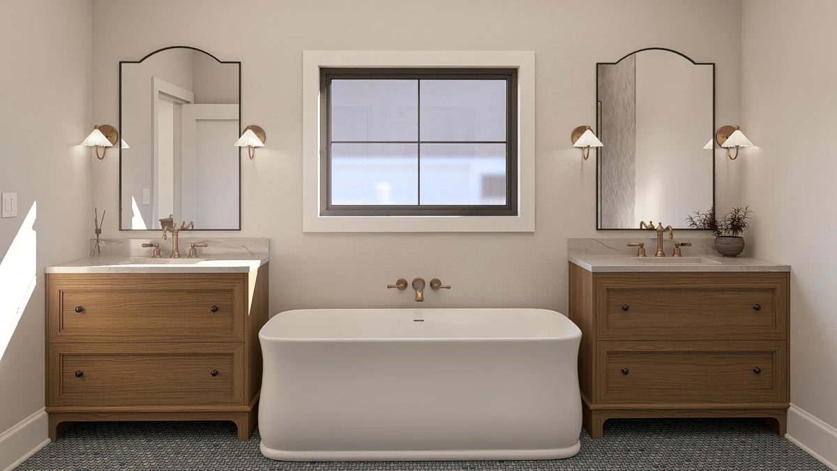 G7620-A Traditional House Master Bathroom, 3 Bedrooms, 2 Bathrooms | Torrance House Plan
