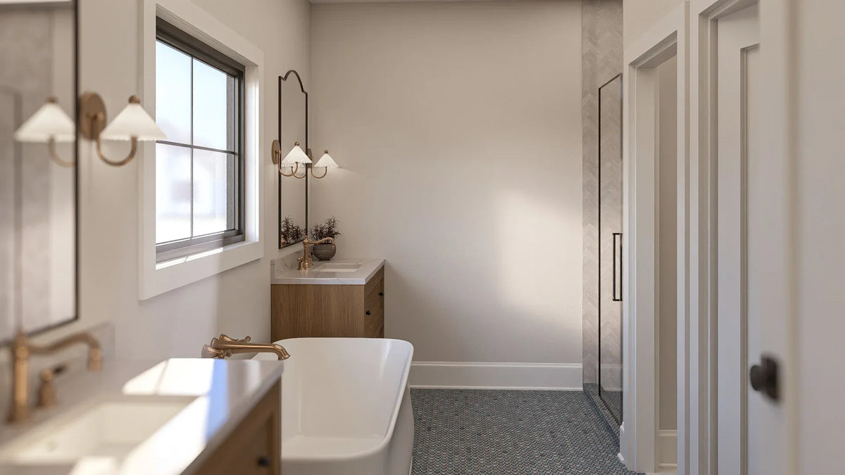G7620-A Traditional House Master Bathroom, 3 Bedrooms, 2 Bathrooms | Torrance House Plan