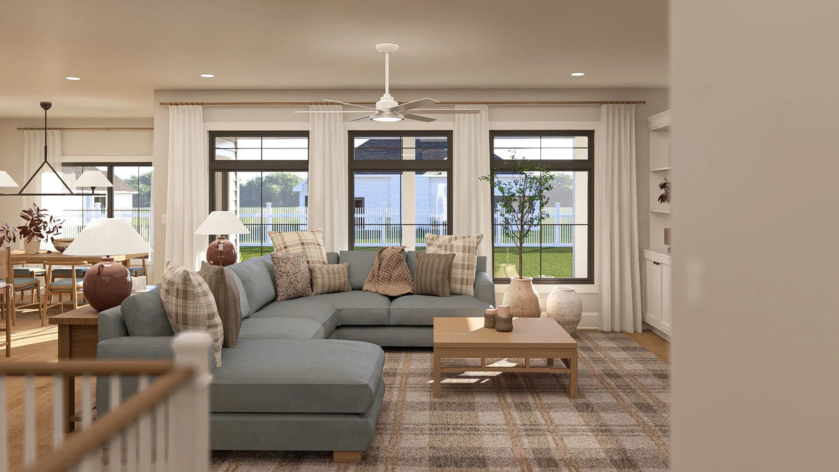 G7620-A Traditional House Great Room, 3 Bedrooms, 2 Bathrooms | Torrance House Plan