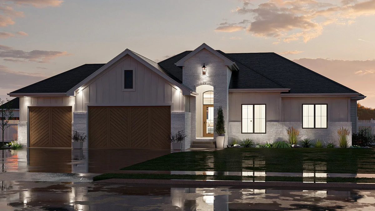 G7620-A Traditional House, 3 Bedrooms, 2 Bathrooms | Torrance House Plan Exterior-6