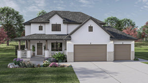 G7624-A Traditional House, 4 Bedrooms, 2.5 Bathrooms | McKinley House Plan Exterior