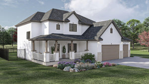G7624-A Traditional House, 4 Bedrooms, 2.5 Bathrooms | McKinley House Plan Exterior-2