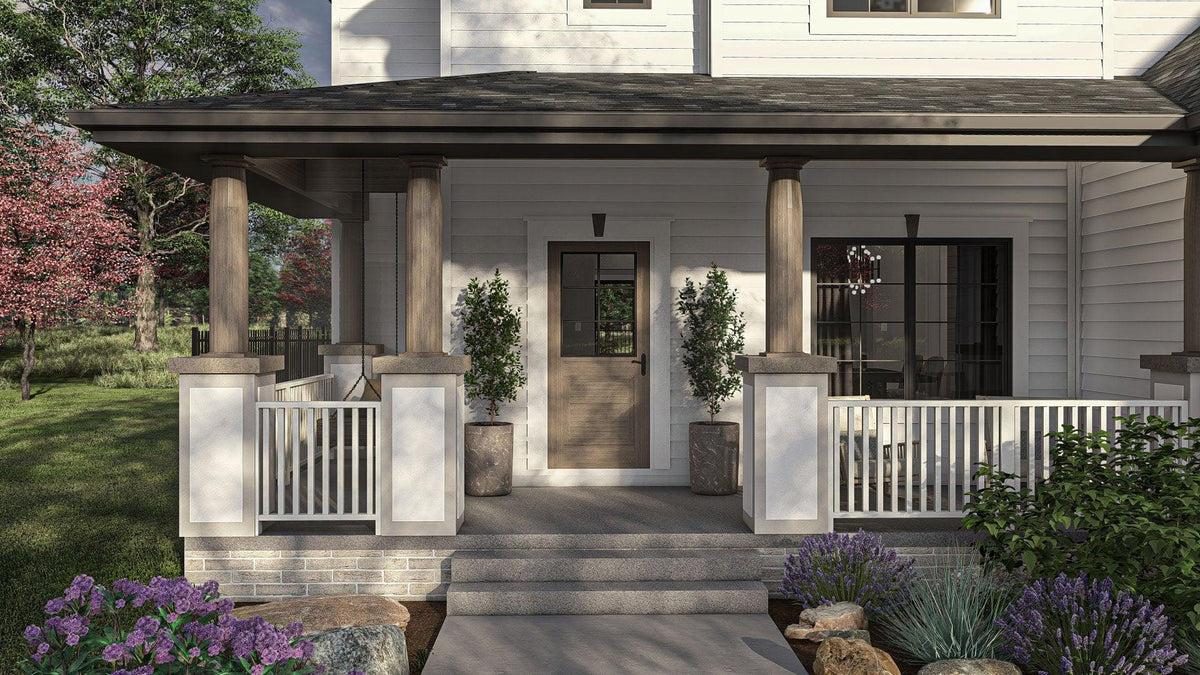 G7624-A Traditional House Porch, 4 Bedrooms, 2.5 Bathrooms | McKinley House Plan 
