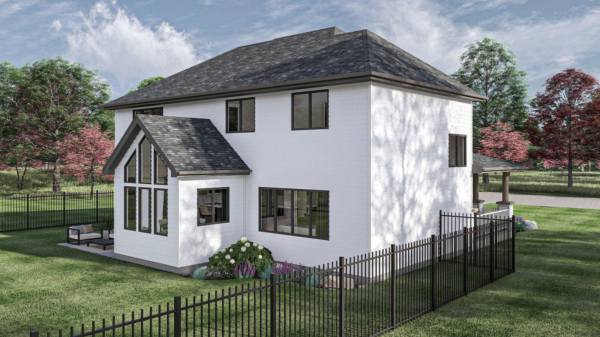 G7624-A Traditional House, 4 Bedrooms, 2.5 Bathrooms | McKinley House Plan Exterior-5