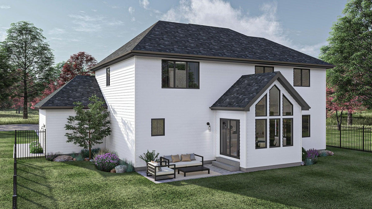 G7624-A Traditional House, 4 Bedrooms, 2.5 Bathrooms | McKinley House Plan Exterior-4