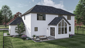 G7624-A Traditional House, 4 Bedrooms, 2.5 Bathrooms | McKinley House Plan Exterior-4