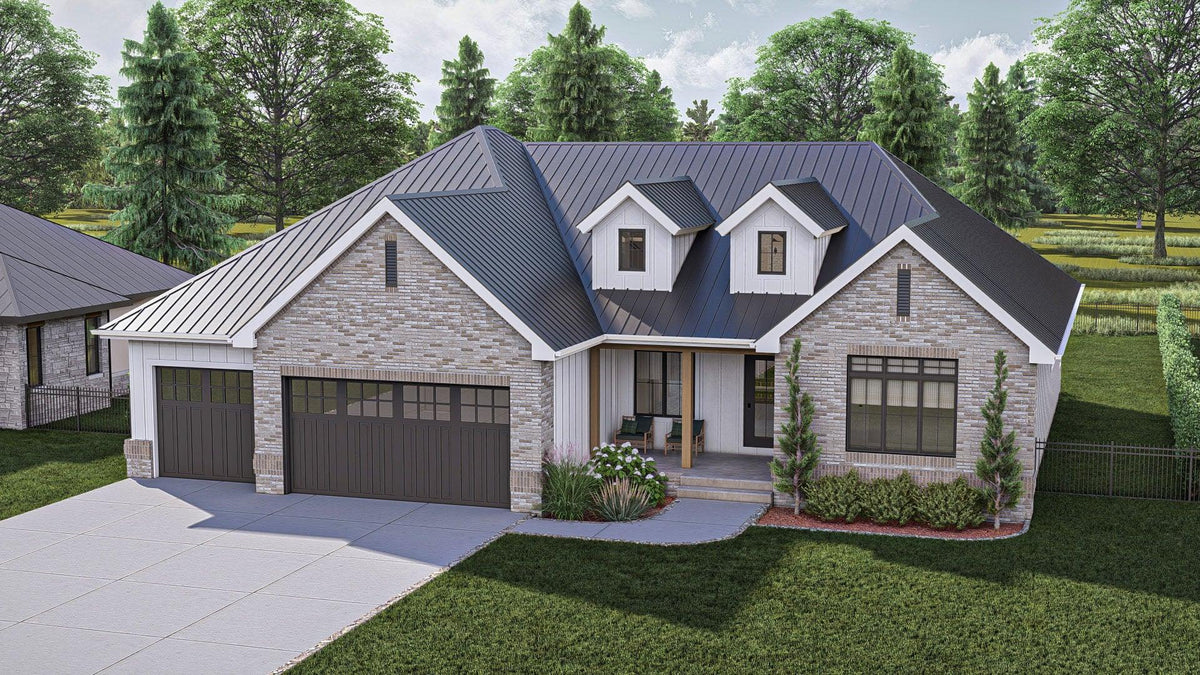 G7625-A Modern Farmhouse, 2 Bedrooms, 2 Bathrooms | Harding House Plan Exterior-2