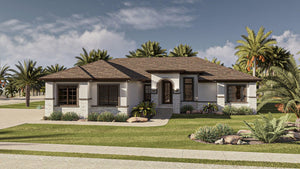 G7642-A Mediterranean House, 2 Bedrooms, 2 Bathrooms | Rimrock House Plan Exterior