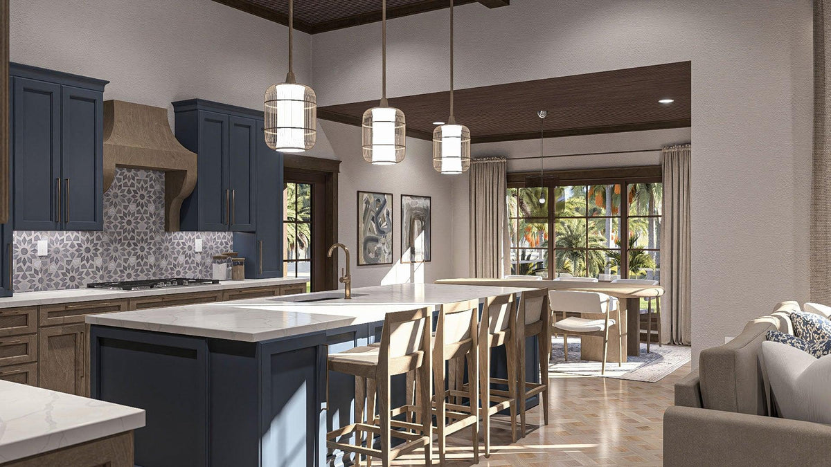 G7642-A Mediterranean House Kitchen, 2 Bedrooms, 2 Bathrooms | Rimrock House Plan 