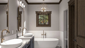 G7642-A Mediterranean House Master Bathroom, 2 Bedrooms, 2 Bathrooms | Rimrock House Plan 