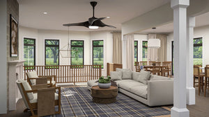 G7643-A Contemporary House Great Room, 2 Bedrooms, 2.5 Bathrooms | Sierra Vista House Plan 