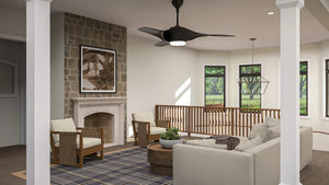 G7643-A Contemporary House Great Room, 2 Bedrooms, 2.5 Bathrooms | Sierra Vista House Plan 