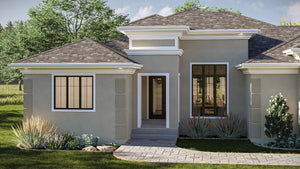 G7643-A Contemporary House Porch, 2 Bedrooms, 2.5 Bathrooms | Sierra Vista House Plan 