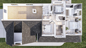 G7729-A Modern Farmhouse 3D Second Floor, 3 Bedrooms, 2.5 Bathrooms | Herman Farm