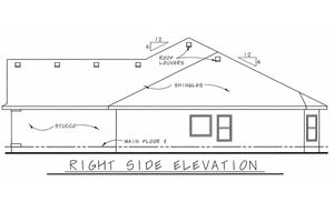 AB7769-A French Country House Right Elevation, 2 or 3 Bedrooms, 2 Bathrooms | Prichett House Plan  