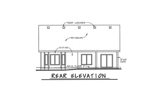 AB8333-A Traditional House, 1 to 2 Bedrooms, 2 Bathrooms | Blaylock House Plan Rear Elevation