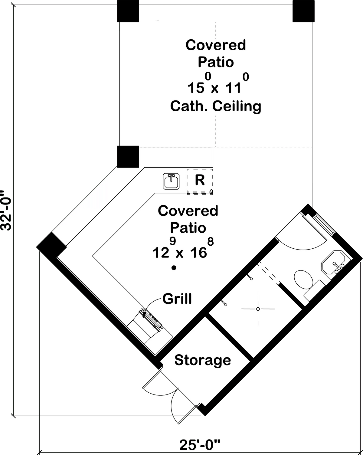 Ivarson Pool House Plan - Archival Designs House Plans