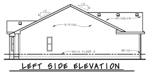 AB7945-A Traditional House, 4 Bedrooms, 2 Bathrooms | McClover 29302 Left Elevation