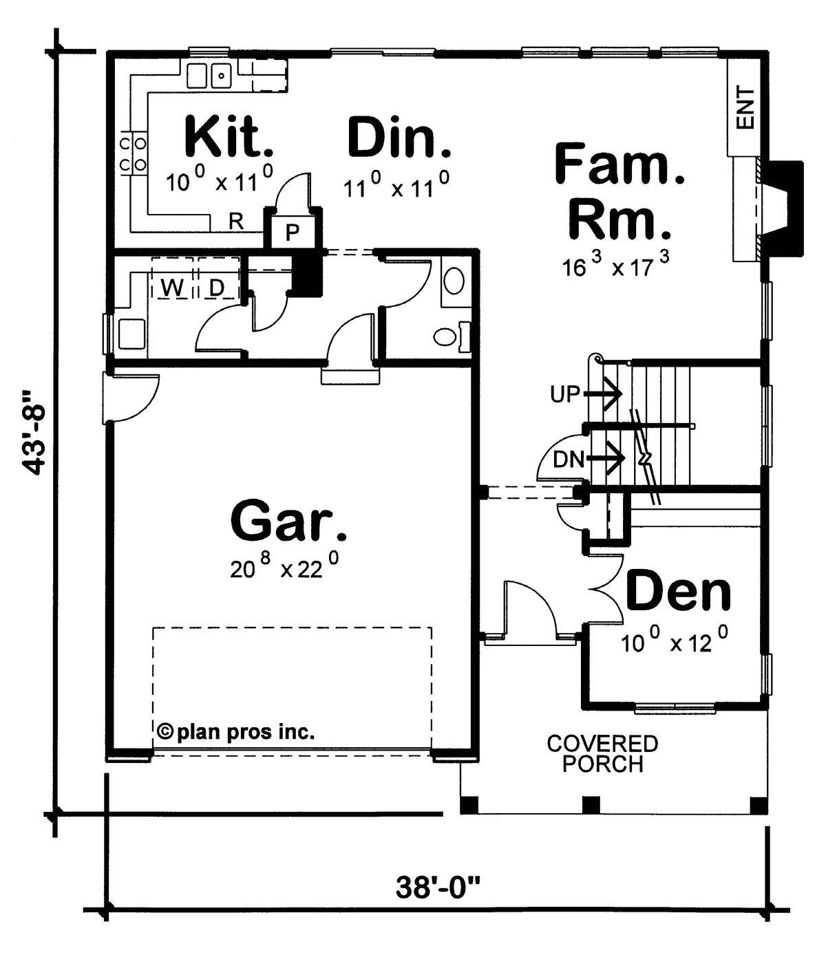 AB8076-A Traditional House First Floor Plan, 3 Bedrooms, 2.5 Bathrooms | Whitehurst House Plan 