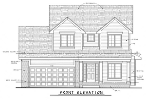 AB8076-A Traditional House, 3 Bedrooms, 2.5 Bathrooms | Whitehurst House Plan Front Elevation