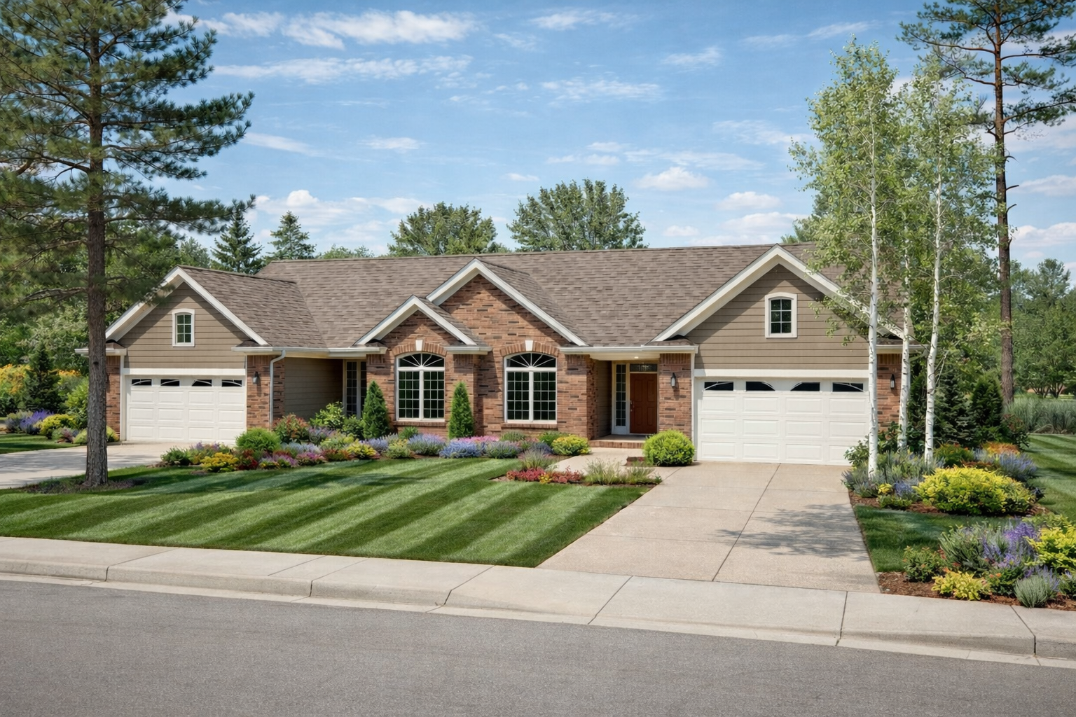 AB7770-A Traditional Duplex House, 2 Bedrooms, 2 Bathrooms per unit | Pollard House Plan Exterior