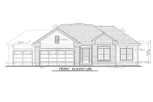 AB8067-A Traditional House, 3 Bedrooms, 2 Bathrooms | Hetherington 29312 Front Elevation